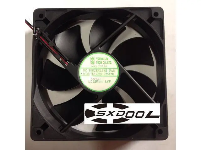 Alt view image 3 of 3 - Young Lin 12025 12CM 12V 3.4W DC chassis cooling fan DFS122512H Mute cooler 2-wire 2-pin