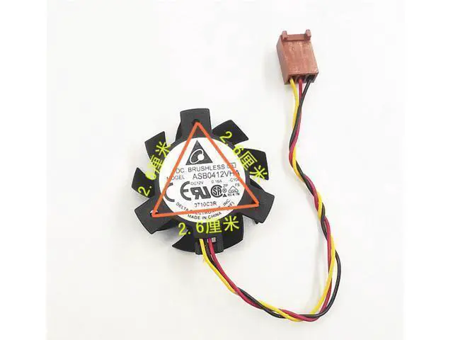 Alt view image 3 of 3 - Delta ASB0412VHA DC 12v 0.16A Three Lines Cooling Fan 3.7cm diameter, 2.6cm hole distance