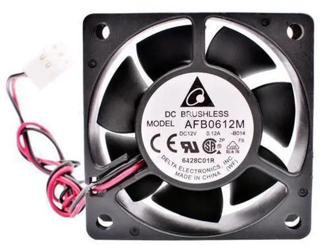 Main image of Delta AFB0612M 6cm 6025 60mm 60x60x25mm DC12V 0.12A Double ball bearing 2 lines Chassis power supply silent cooling fan