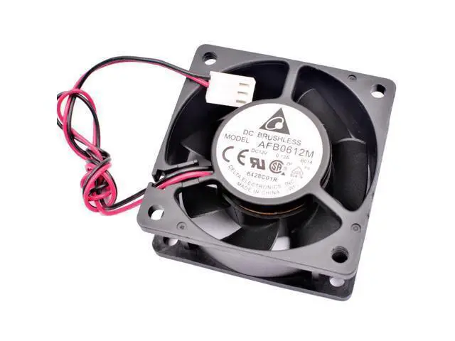Alt view image 2 of 4 - Delta AFB0612M 6cm 6025 60mm 60x60x25mm DC12V 0.12A Double ball bearing 2 lines Chassis power supply silent cooling fan