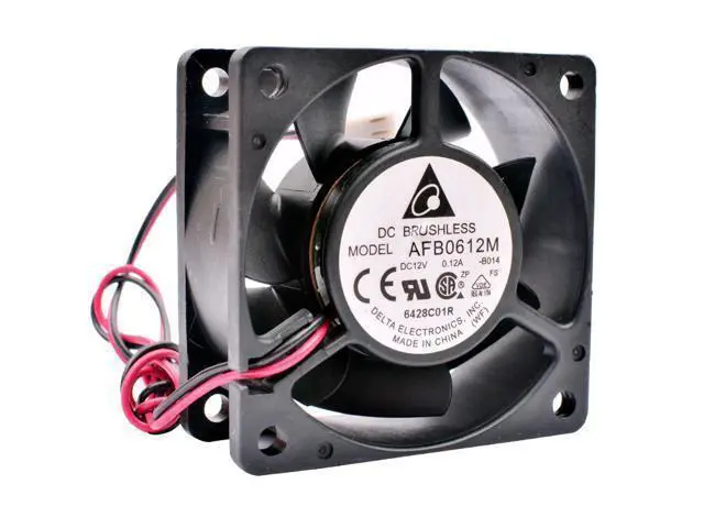 Alt view image 4 of 4 - Delta AFB0612M 6cm 6025 60mm 60x60x25mm DC12V 0.12A Double ball bearing 2 lines Chassis power supply silent cooling fan