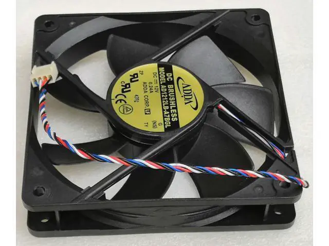 Alt view image 4 of 5 - New ADDA 12025 12CM fan double ball 4-wire temperature control AD1212LB-A7BGL 0.24A