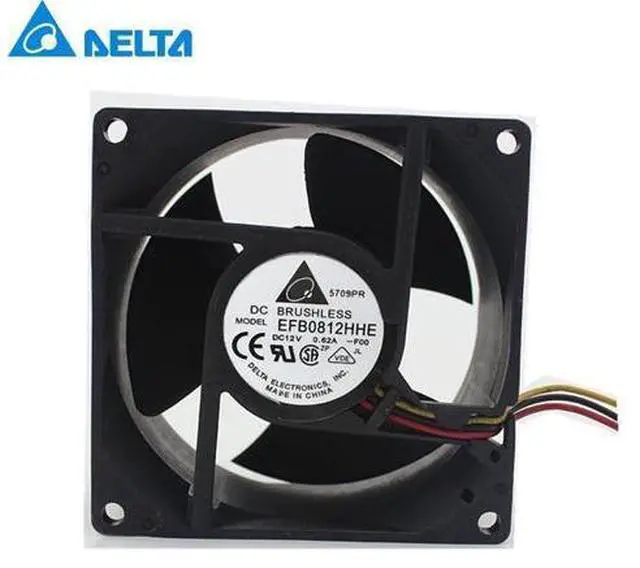 Main image of Delta EFB0812HHE -F00 DC12V 0.62A P/N:59P2572 Server Square Fan 3-wire 80x80x38mm