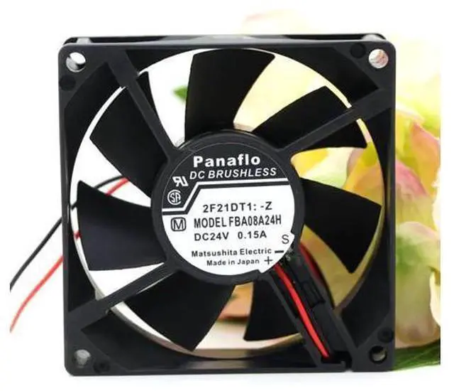 Main image of Original panaflo FBA08A24H 8CM 8025 80*80*25 80X80X25 DC 24V 0.15A/0.26A tow sire lead 2510 plug powerful light case cooling fans
