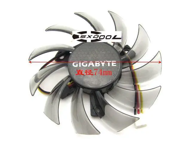Alt view image 2 of 3 - 75mm For GIGABYTE GT240 430 440 630 730 Graphics card cooling fan PLD08010S12H 3-pin