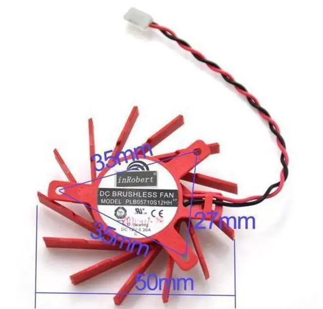 Main image of NEW PLB05710S12HH 50MM 27*35*35mm 2PIN Cooler Fan For ATI AMD HD5550 HD5570 HD5670 V4800 firepro v4900 Graphic Cards Cooling