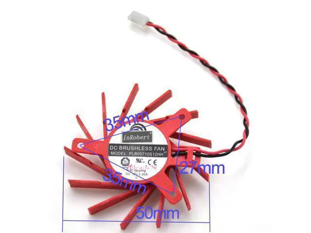 Alt view image 5 of 5 - NEW PLB05710S12HH 50MM 27*35*35mm 2PIN Cooler Fan For ATI AMD HD5550 HD5570 HD5670 V4800 firepro v4900 Graphic Cards Cooling