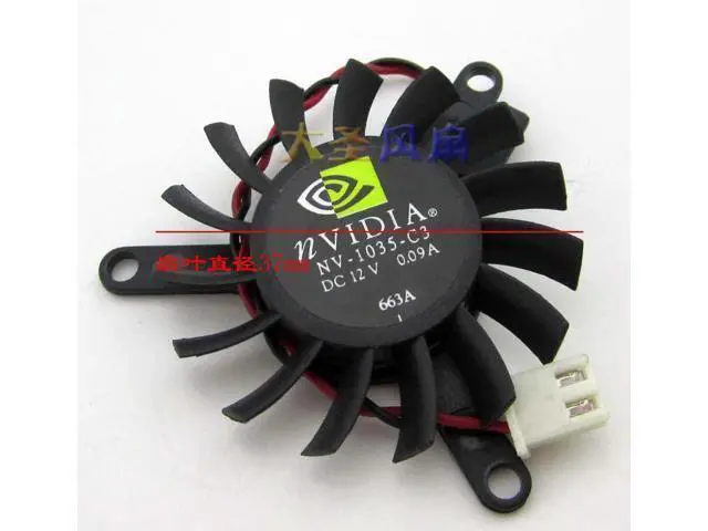 Alt view image 2 of 3 - New For NVIDIA graphics card cooling fan ADDA AB6812MX-GC0 NV-1035-C3 0.09A 2-wire 2-pin