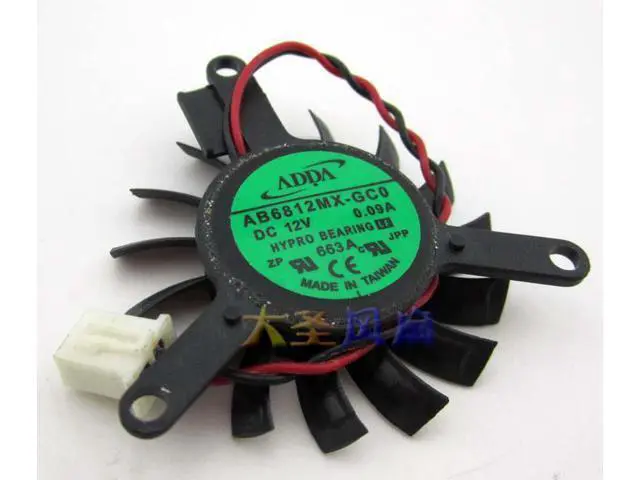 Alt view image 3 of 3 - New For NVIDIA graphics card cooling fan ADDA AB6812MX-GC0 NV-1035-C3 0.09A 2-wire 2-pin