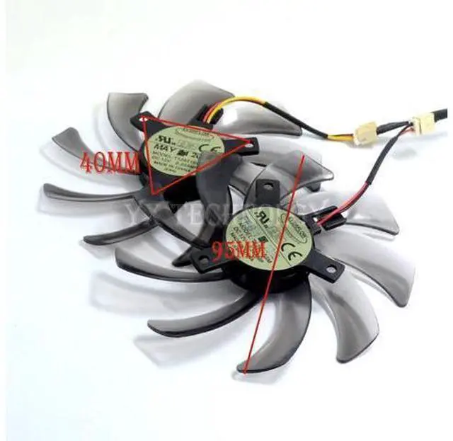 Main image of Computer PC Graphics Card Cooler Fans EVERFLOW T129215sm 95mm DC 12V 0.25A VGA Video Card Gigabyte R667D3 R777OC R9 270
