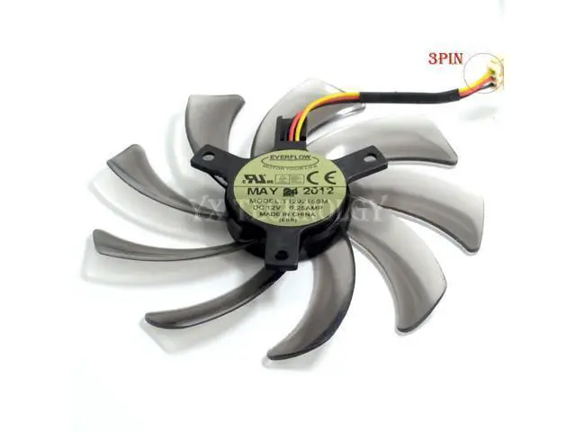 Alt view image 3 of 5 - Computer PC Graphics Card Cooler Fans EVERFLOW T129215sm 95mm DC 12V 0.25A VGA Video Card Gigabyte R667D3 R777OC R9 270