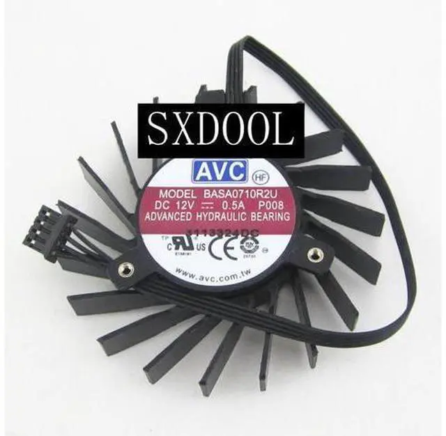 Main image of AVC BASA0710R2U frameless 12V 0.5A 4 Wires 4 Pins VGA Fan graphics card cooler