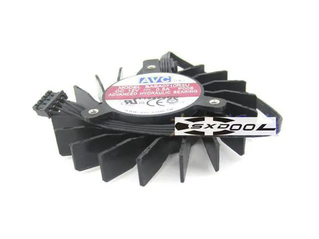 Alt view image 3 of 5 - AVC BASA0710R2U frameless 12V 0.5A 4 Wires 4 Pins VGA Fan graphics card cooler