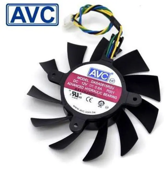 Main image of New GTX460 550TI Four -pin video card cooling fan smart thermostat DASA0815R2U DC12V 0.60A 75mm diameter