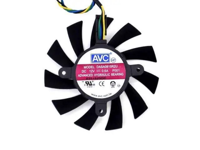 Alt view image 4 of 4 - New GTX460 550TI Four -pin video card cooling fan smart thermostat DASA0815R2U DC12V 0.60A 75mm diameter