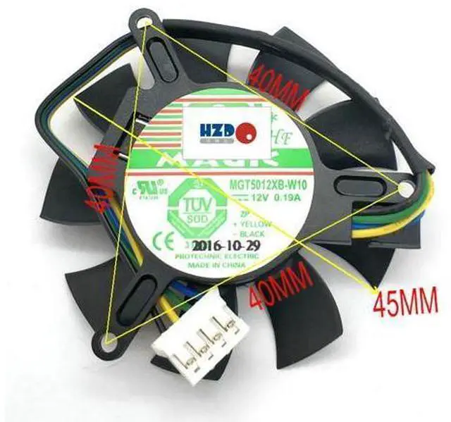 Main image of MGT5012XB-W10 12V 0.19A Four - line graphics card cooling fan NVIDIA QUADRO K620 45MM*39MM