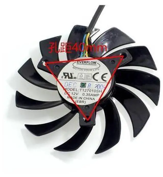 Main image of video card fanNew T127010SH 12V 0.35A Graphics card cooling fan 75mm diameter