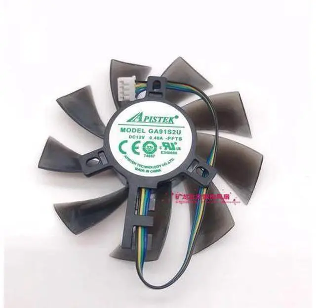 Main image of For APISTEK GA91S2U PFTA 0.40A 4-pin diameter 85mm, hole distance 40mm,graphics card fan Daul ball bearing Black