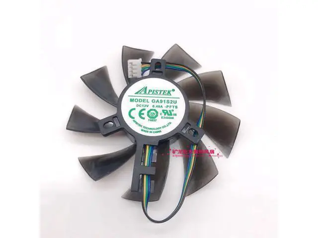 Alt view image 2 of 2 - For APISTEK GA91S2U PFTA 0.40A 4-pin diameter 85mm, hole distance 40mm,graphics card fan Daul ball bearing Black