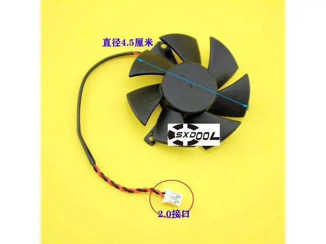 Alt view image 2 of 2 - For Sapphire X1300 HD4650 HD3650 graphics card cooling fan 125010-SL2 ZP DC12V 45mm 2-wire cooler