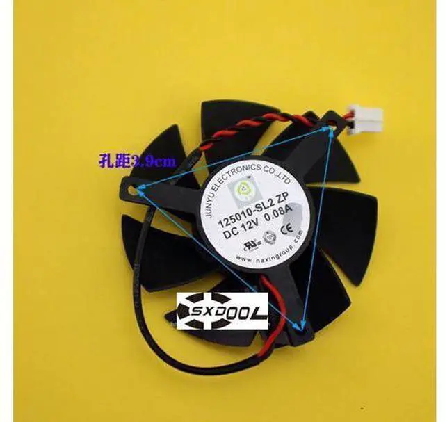 Main image of For Sapphire X1300 HD4650 HD3650 graphics card cooling fan 125010-SL2 ZP DC12V 45mm 2-wire cooler