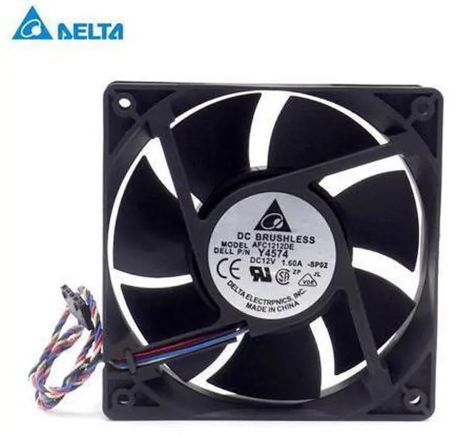 Alt view image 3 of 6 - Delta AFC1212DE 12038 12cm 120mm DC 12V 1.6A pwm ball fan thermostat inverter server cooling fan
