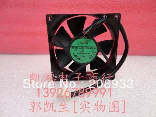 Main image of For ADDA AD0812UX-A7BGL 12V 0.33A 8CM 8025 4-pin PWM controlled fan ++cooling fan