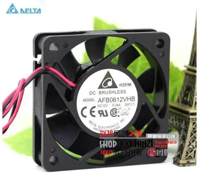 Main image of Original for delta AFB0612VHB 6015 12V 0.24A 6CM two-wire radiator fan