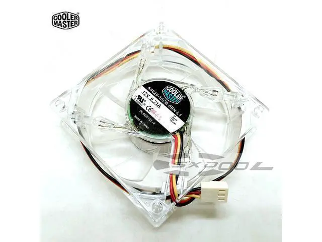 Alt view image 3 of 3 - A8025-18CB-5BN-L1 A8025-19RB-3AN-PI Cooler Master 12V 8025 8cm fan luminous LED power supply chassis fan silent fan 3-pin speed measurement