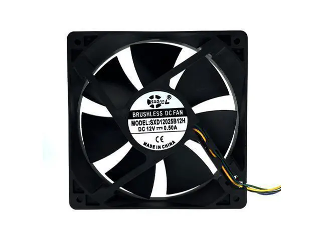 Alt view image 3 of 5 - 120mm 12025 DC 12V 0.50A PWM PC CPU Cooling Fan 120x120x25mm Dual Ball Bearing 3300 Rpm,High Speed Replace Delta AFB1212SH