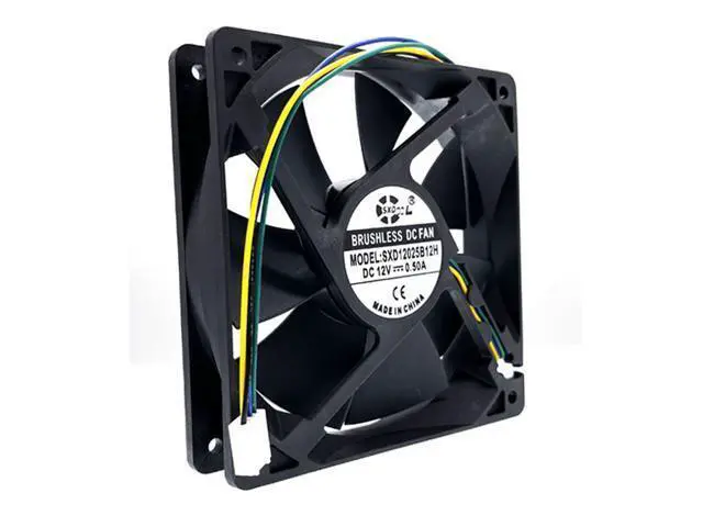 Alt view image 4 of 5 - 120mm 12025 DC 12V 0.50A PWM PC CPU Cooling Fan 120x120x25mm Dual Ball Bearing 3300 Rpm,High Speed Replace Delta AFB1212SH