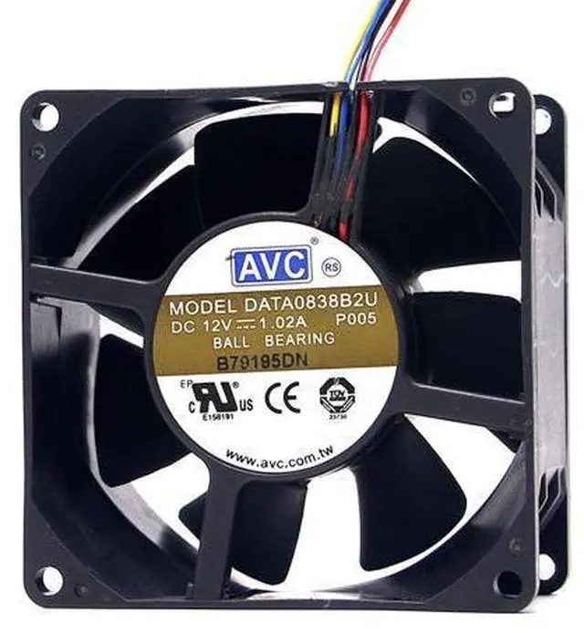 Alt view image 3 of 4 - 80mm 8cm Powerful High Speed Computer Cooling Fan,for AVC DATA0838B2U 8038 80X80X38mm DC 12V 1.02A