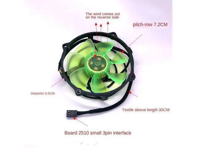 Alt view image 2 of 5 - Computer N1996 CPU Radiator Fan 9025 12V Fan Ultra-Quiet