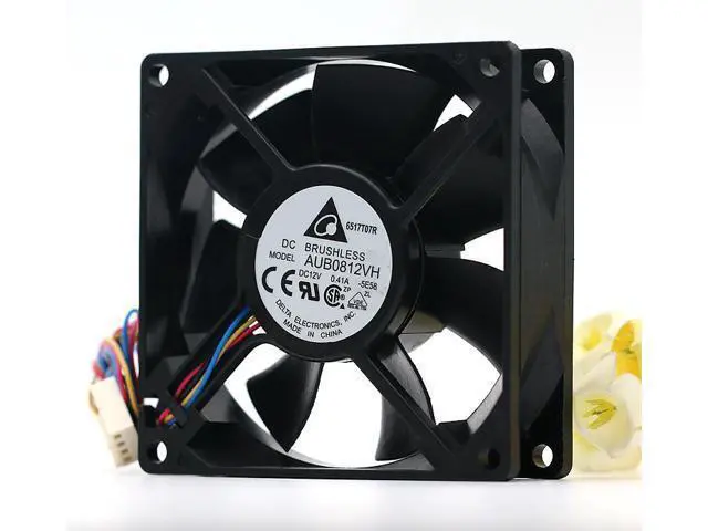 Alt view image 6 of 7 - NEW Delta AUB0812VH 12V 0.41A 8cm 8025 PWM four-speed high-volume cooling fan
