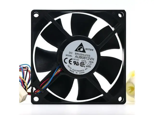 Alt view image 7 of 7 - NEW Delta AUB0812VH 12V 0.41A 8cm 8025 PWM four-speed high-volume cooling fan
