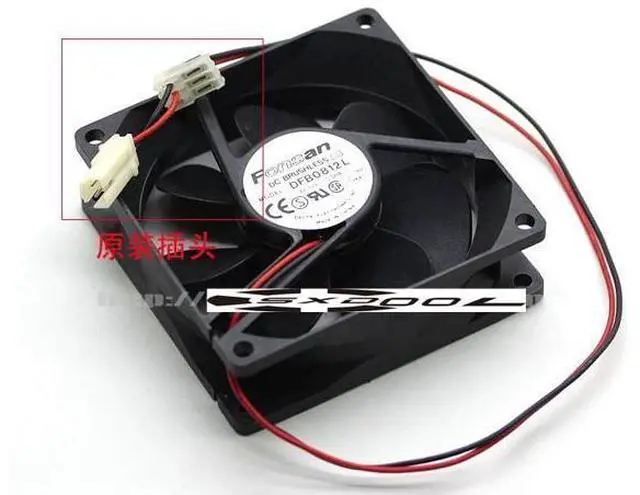 Main image of NEW original Delta/FONSAN 8CM 8025 DFB0812L 12V 0.08A 2 Wires 2 Pins Case Fan