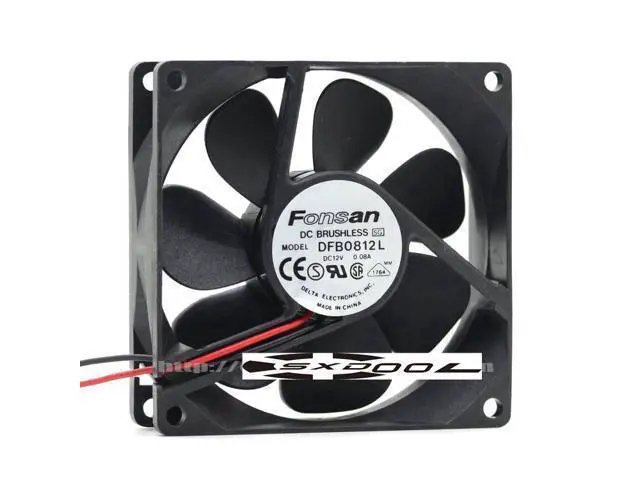 Alt view image 4 of 4 - NEW original Delta/FONSAN 8CM 8025 DFB0812L 12V 0.08A 2 Wires 2 Pins Case Fan
