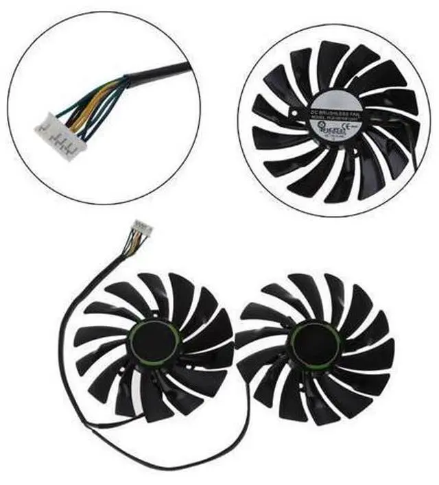 Alt view image 4 of 6 - 2pcs 95MM PLD10010S12HH 6Pin Graphics Video Card Cooler VGA Fan For MSI GTX970 GeForce GTX 970 GAMING Dual Fans Twin Cooling Fan