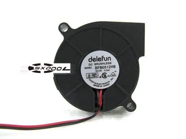 Alt view image 2 of 5 - BFB0512HB DELTA Delefan blower fan DC12V 0.24A 5cm 5015 2-wire 5-pin cooler For Stage lighting Humidifier Special fan