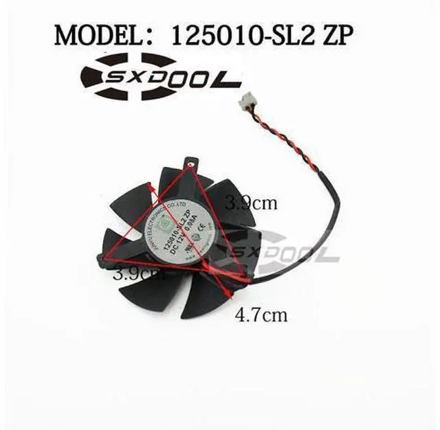 Main image of Original 125010-SL2ZP / 125010-SL1ZP DC 12V 0.08A diameter 47MM, hole pitch 39MM, graphics card fan