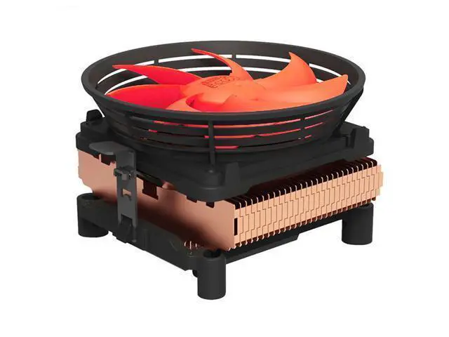 Alt view image 3 of 4 - Q100M Copper plating CPU cooler 10cm 4pin PWM quiet Fan For Intel 775 1150 1151 1155 1156 AMD Q100 PC Cooling fan