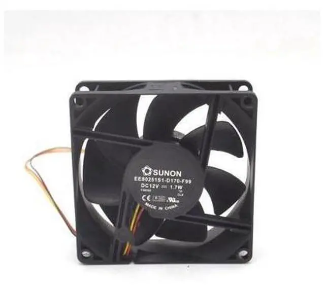 Main image of Cooling fan EE80251S1-D170-F99 DC 12V 1.7W 3-pin 3-pin connector 80mm 80x80x25mm Server Square fan