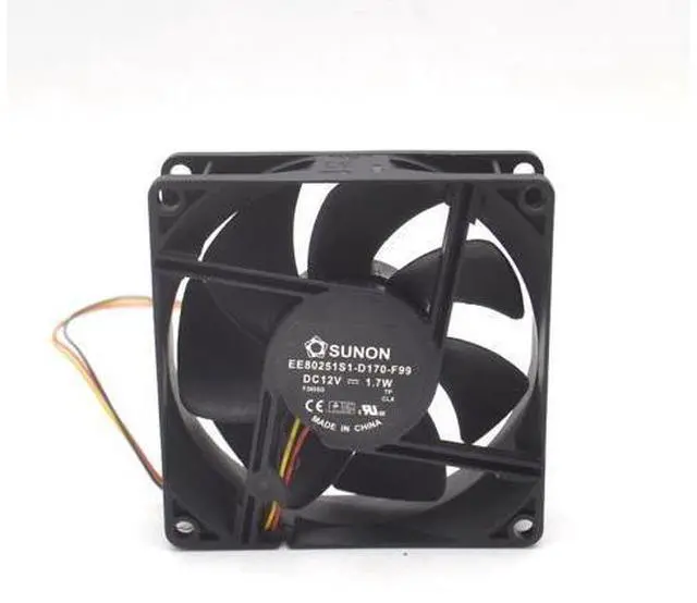 Main image of Cooling fan EE80251S1-D170-F99 DC 12V 1.7W 3-pin 3-pin connector 80mm 80x80x25mm Server Square fan