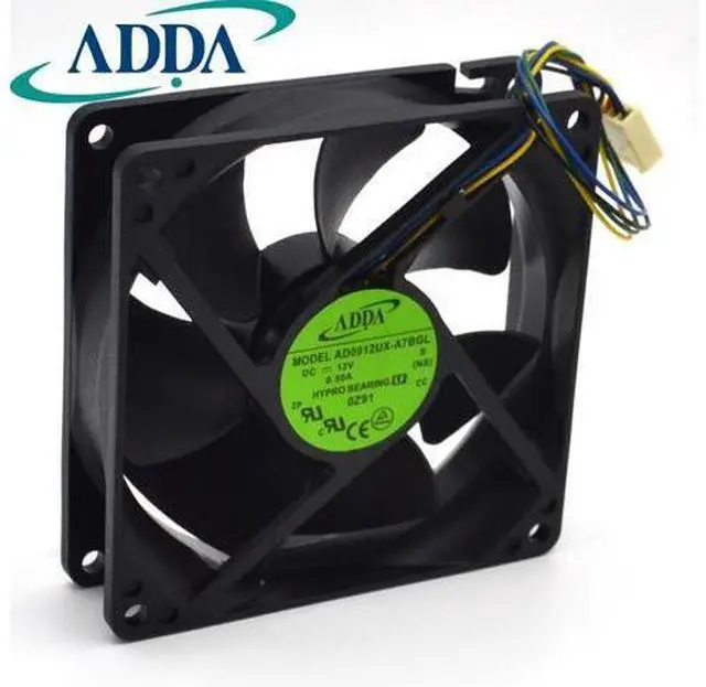 Main image of 92mm 90mm PWM 12V FAN ADDA AD0912UX-A7BGL 9225 3900RPM 50CFM CPU cooling fan