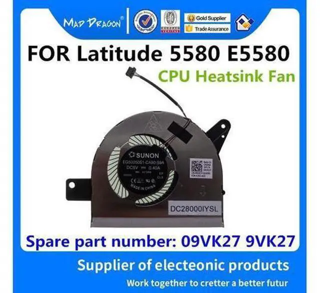 Main image of MAD DRAGON Brand laptop new CPU Heatsink Fan cpu cooling fan For Dell Latitude 5580 DC28000IYS0 EG50050S1-CA90-S9A 09VK27 9VK27
