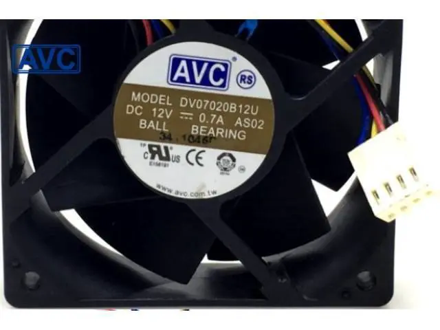Alt view image 4 of 4 - AVC DV07020B12U 7020 70mm 7cm DC 12V 0.7A dual ball bearing fan server inverter cooling fan