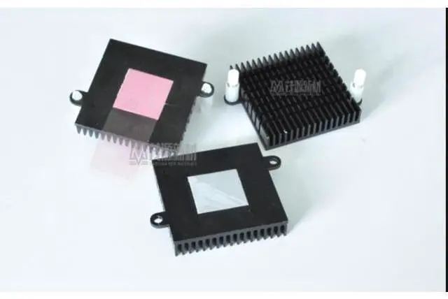 Main image of 3-pack North and South Bridge heat sink with tape, ear stick to motherboard chip, black gold radiator 45mm*45mm*9mm, diagonal hole 55mm