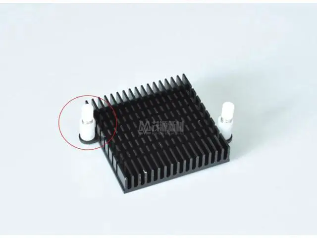 Alt view image 3 of 4 - 3-pack North and South Bridge heat sink with tape, ear stick to motherboard chip, black gold radiator 45mm*45mm*9mm, diagonal hole 55mm