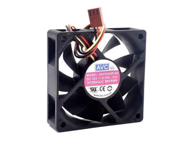 Alt view image 3 of 6 - 2pcs DA07020R12U 7020 7cm 70x70x20mm Server Square Fan DC 12V 0.7A cooling fan
