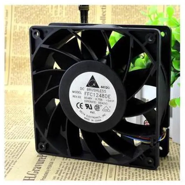 Alt view image 6 of 6 - 12038 12CM large air volume fan 48V 0.75A FFC1248DE double ball a lot of spot cooling fan